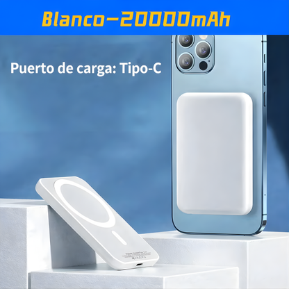 Power Bank Magnético 20.000 mAh MagSafe con Carga Inalámbrica, PD 22,5 W Fast Charge, Batería Externa para iPhone y Samsung